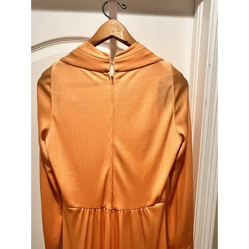 Dan Lee / NEUSTETERS / Vtg 60s Orange Party Dress w/Arrow Sheer‎ Bust Size 12 - Picture 8 of 15